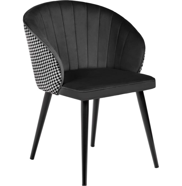 Стул Paola чёрный с жаккардом