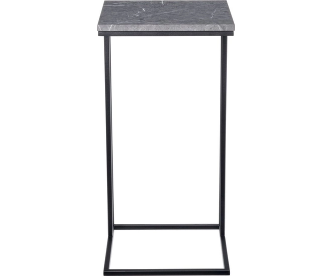 Придиванный столик Loft 35x35см, серый мрамор с чёрными ножками фото #2