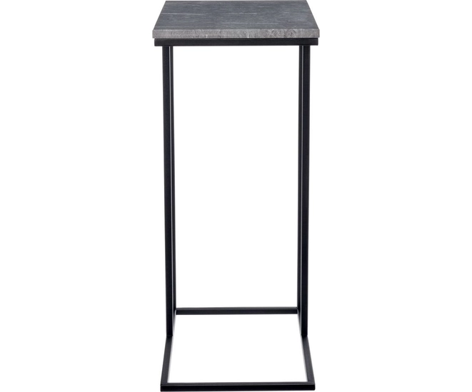 Придиванный столик Loft 50x30см, серый мрамор с чёрными ножками фото #2