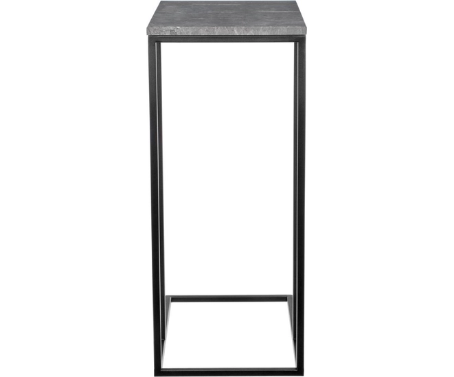 Придиванный столик Loft 50x30см, серый мрамор с чёрными ножками фото #4