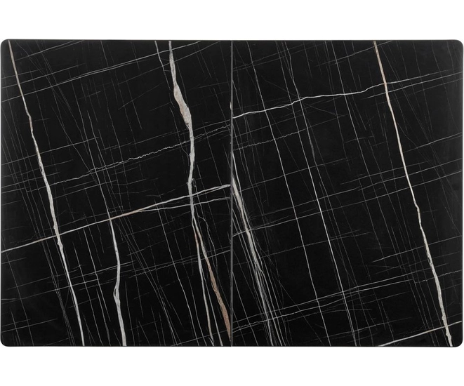 Стол Dublin раскладной 120-160х80х75 чёрный мрамор с чёрными ножками фото #12