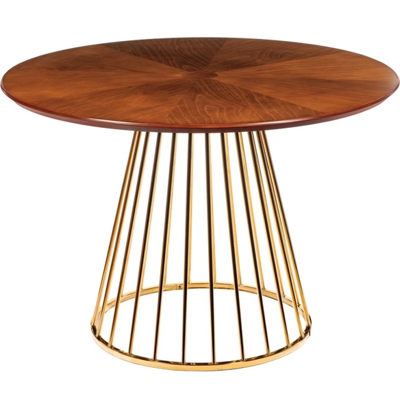 Стол Liverpool 110 см, шпон орех "солнышко", золотистые ножки