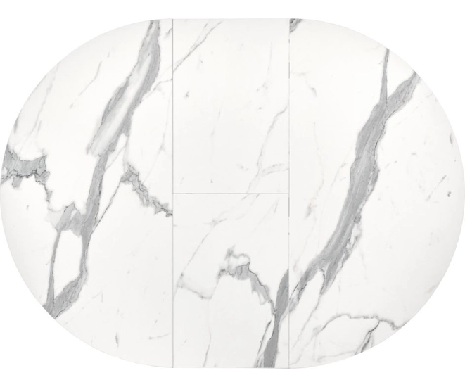 Стол Rudolf круглый раскладной 90-120x90x75см, белый мрамор, белый фото #11