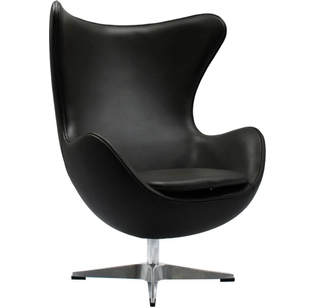 Кресло EGG STYLE чёрный, натуральная кожа (СоюзМ X5, Black)