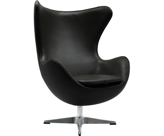 Кресло EGG STYLE чёрный, натуральная кожа (СоюзМ X5, Black) фото #1