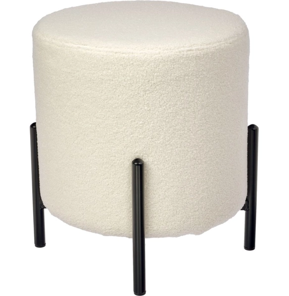 Стул-пуф Otis белый, искусственный мех