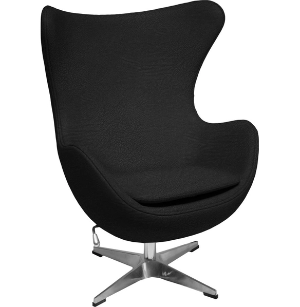 Кресло Egg Style Chair черное, экокожа