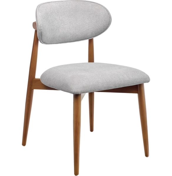 Стул Lucas 3 серый букле с ножками цвета орех