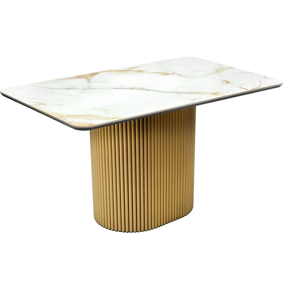 Стол Festa 140x85x77 см, керамогранит Calacatte gold глянец, золото