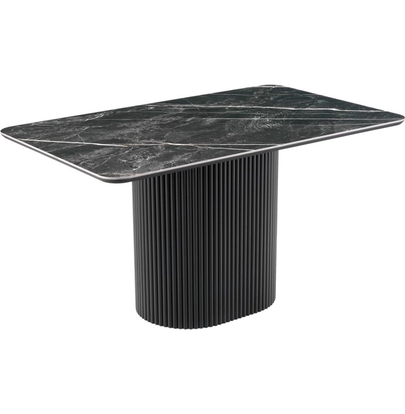 Стол Festa 140x85x77 см, керамогранит Wacom глянец, чёрный