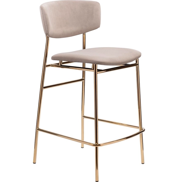 Стул полубарный Elle латте с золотыми ножками