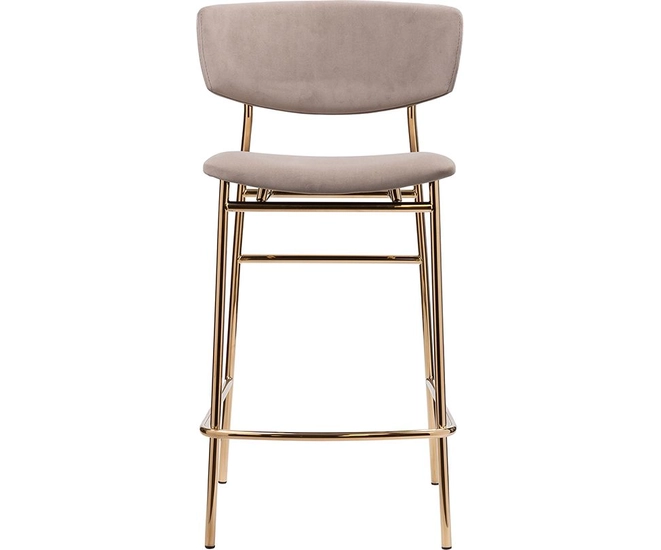 Стул полубарный Elle латте с золотыми ножками фото №3