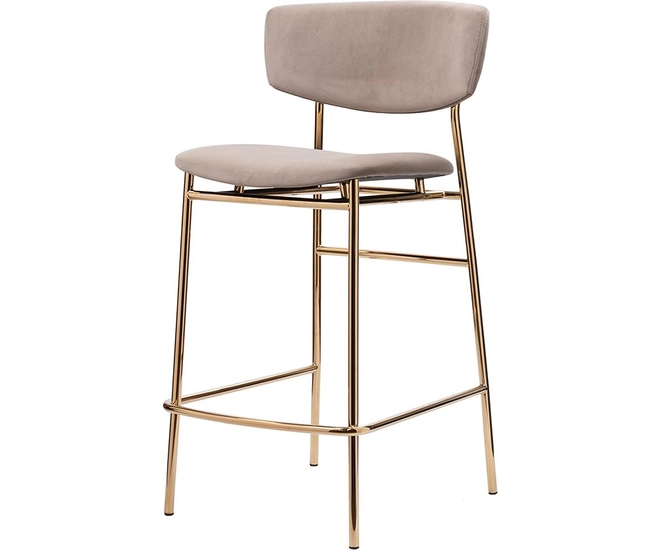 Стул полубарный Elle латте с золотыми ножками фото №4