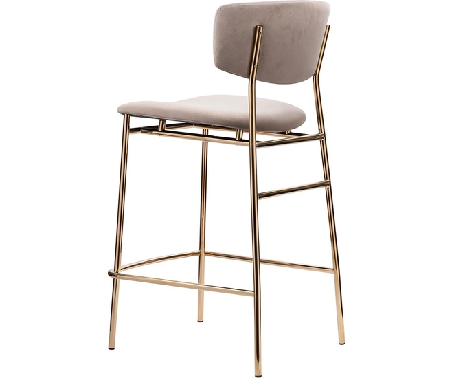 Стул полубарный Elle латте с золотыми ножками фото №6