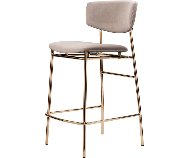 Стул полубарный Elle латте с золотыми ножками фото №7