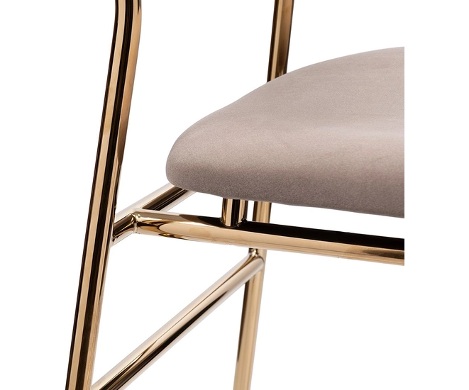 Стул полубарный Elle латте с золотыми ножками фото №12