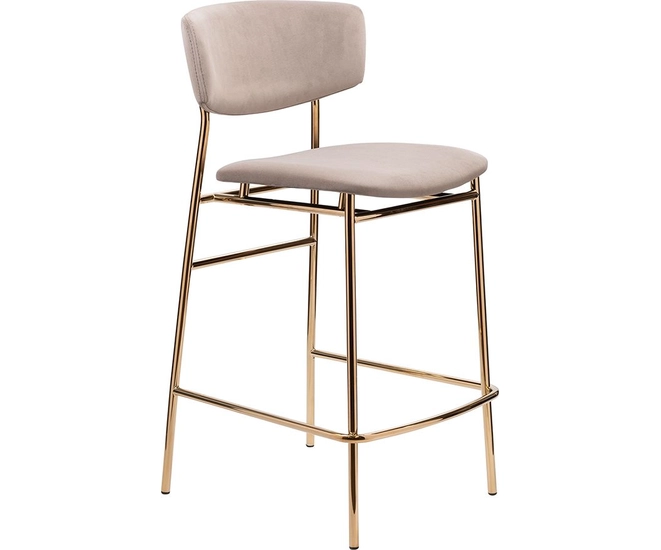 Стул полубарный Elle латте с золотыми ножками фото №1
