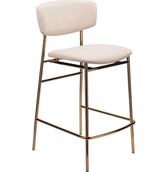 Стул полубарный Elle серый с золотыми ножками