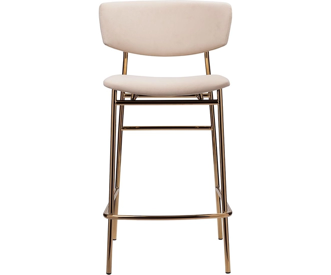 Стул полубарный Elle серый с золотыми ножками фото №3