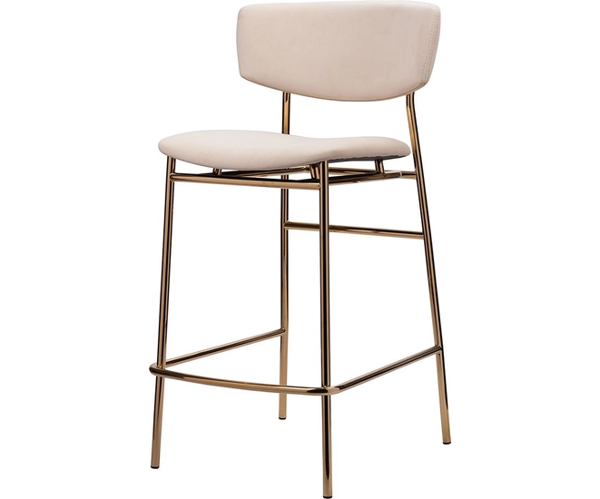 Стул полубарный Elle серый с золотыми ножками фото №4