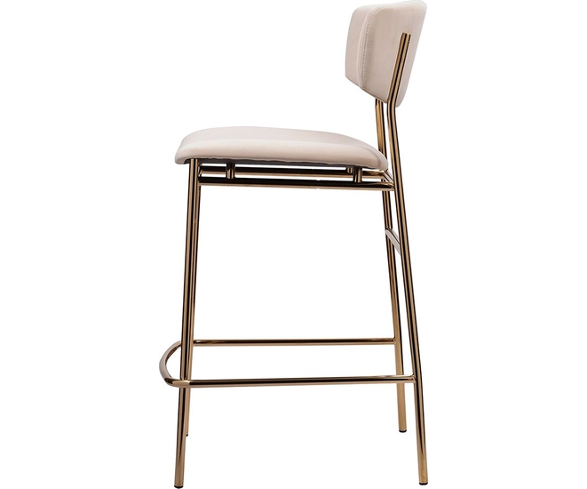 Стул полубарный Elle серый с золотыми ножками фото №5