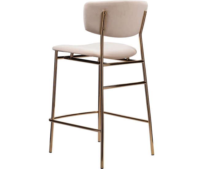 Стул полубарный Elle серый с золотыми ножками фото №6