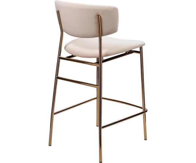 Стул полубарный Elle серый с золотыми ножками фото №8