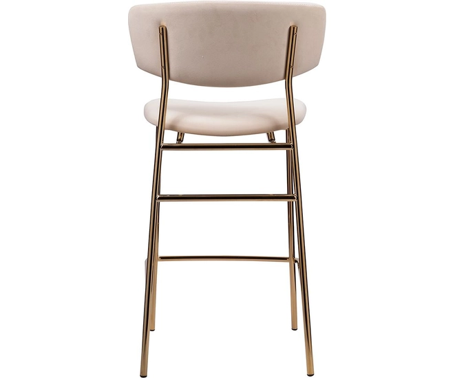 Стул полубарный Elle серый с золотыми ножками фото №9