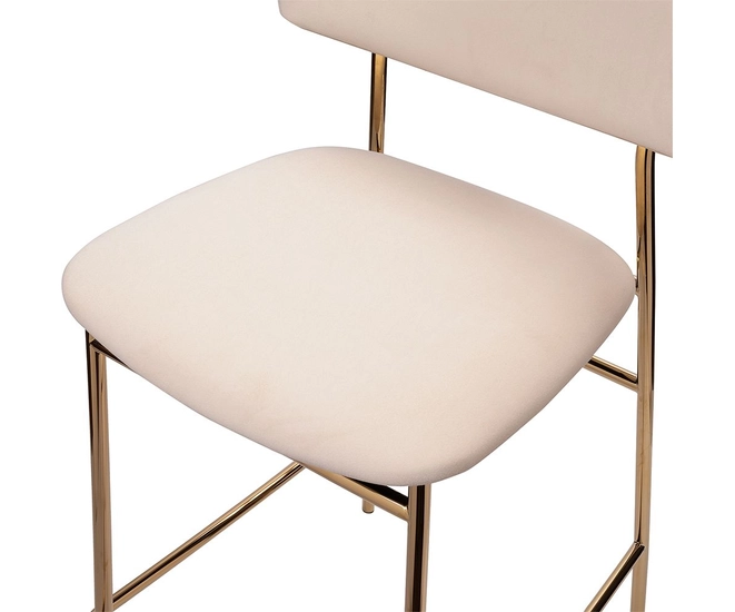 Стул полубарный Elle серый с золотыми ножками фото №10