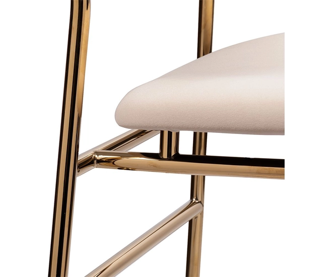 Стул полубарный Elle серый с золотыми ножками фото №11