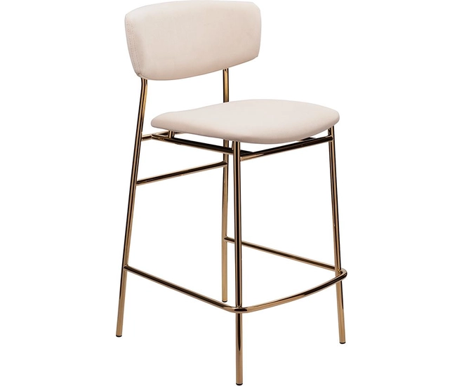 Стул полубарный Elle серый с золотыми ножками фото №1