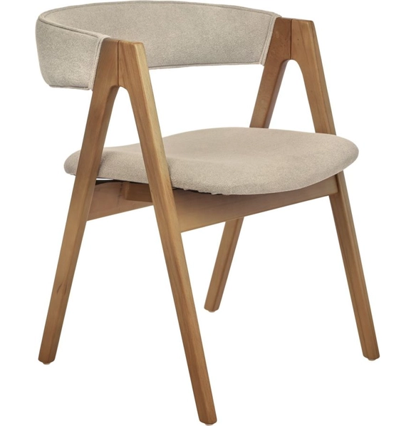 Стул Alan латте букле с ножками цвета орех