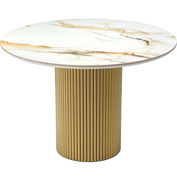 Стол Aura 110 см, керамогранит Calacatte gold глянец, золото