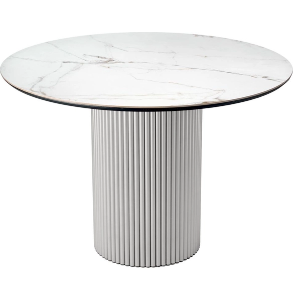 Стол Aura 110 см, керамогранит Ravena Natural матовый, белый