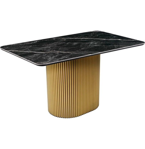 Стол Festa 140x85x77 см, керамогранит Wacom глянец, золото