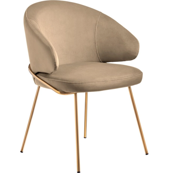 Стул-полукресло Emil бежевый с золотыми ножками