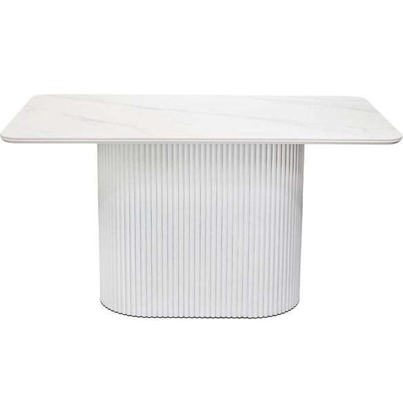 Стол Festa 140x85x77см, керамогранит белый мрамор матовый, белый
