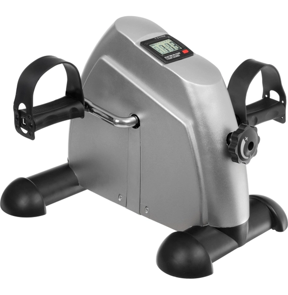 Мини велотренажер, компактный, серый