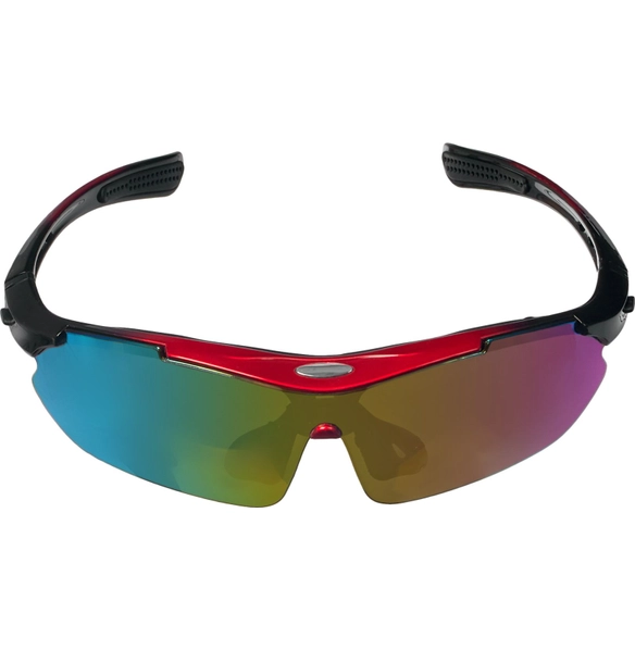 Очки спортивные солнцезащитные с 5 сменными линзами в чехле, красные