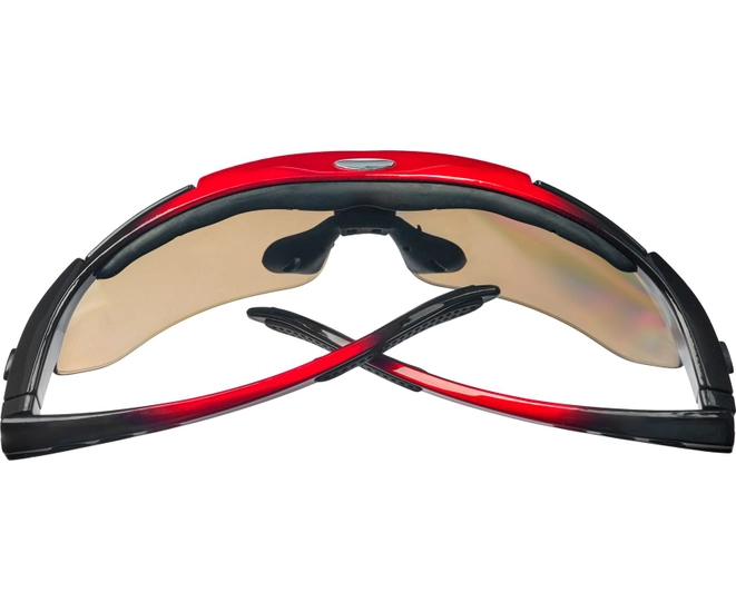 Очки спортивные солнцезащитные с 5 сменными линзами в чехле, красные фото #3