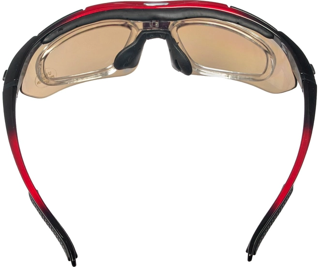 Очки спортивные солнцезащитные с 5 сменными линзами в чехле, красные фото #5