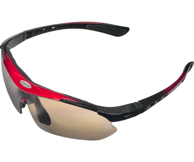 Очки спортивные солнцезащитные с 5 сменными линзами в чехле, красные фото #13