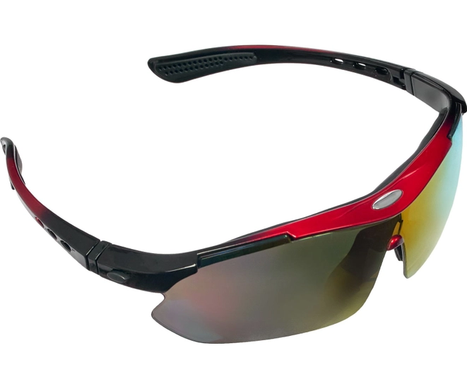 Очки спортивные солнцезащитные с 5 сменными линзами в чехле, красные фото #14