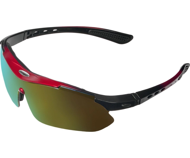 Очки спортивные солнцезащитные с 5 сменными линзами в чехле, красные фото #17