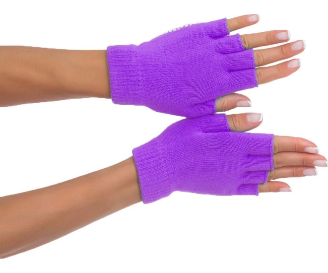 Перчатки противоскользящие для занятий йогой, фиолетовые фото #3