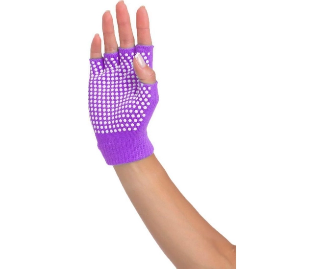 Перчатки противоскользящие для занятий йогой, фиолетовые фото #4