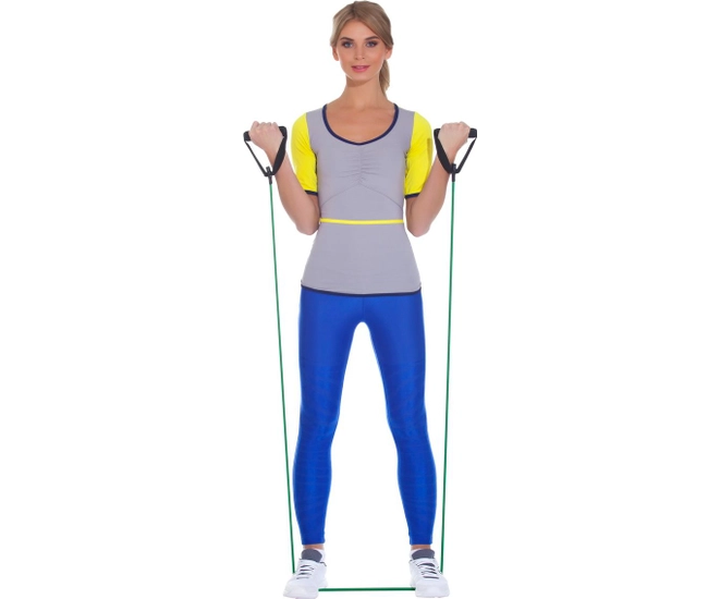 Эспандер трубчатый с ручками, нагрузка до 9 кг, синий фото №5