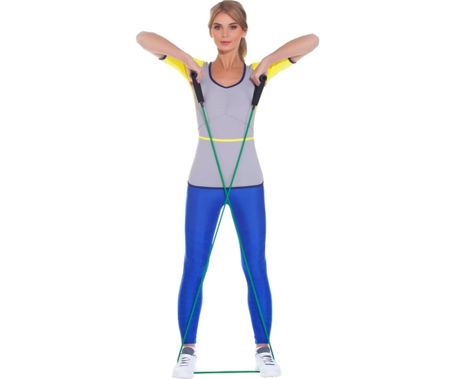 Эспандер трубчатый с ручками, нагрузка до 9 кг, синий фото №6