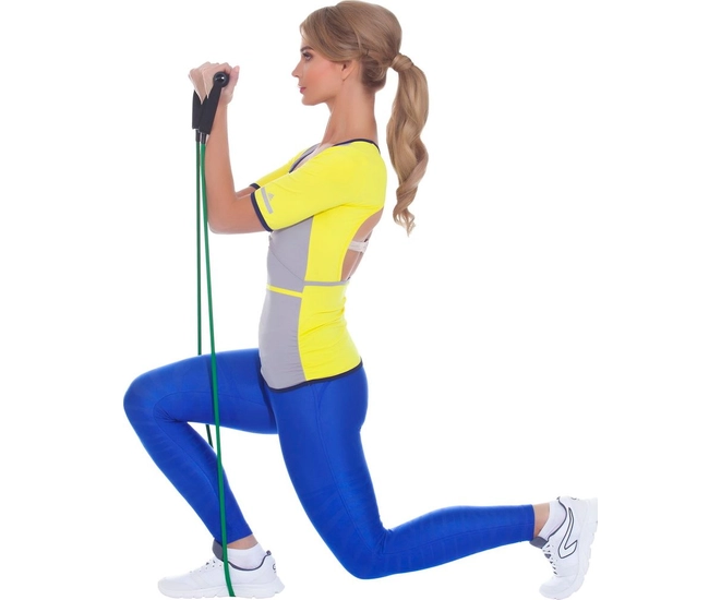 Эспандер трубчатый с ручками, нагрузка до 9 кг, синий фото №7