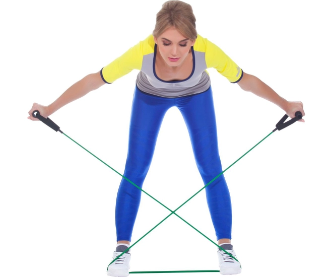 Эспандер трубчатый с ручками, нагрузка до 9 кг, синий фото №8